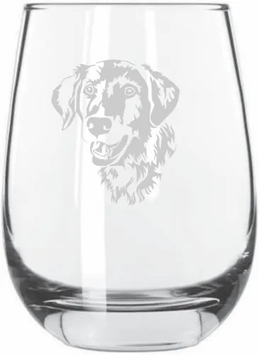Miniatura 184 de Sakhalin Husky Dog - Copa de vino grabada personalizada de 15.25 onzas sin tallo