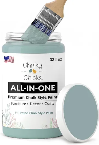 Miniatura 189 de Chalky Chicks - Pintura mate a la tiza, no requiere lijado, 4 onzas líquidas, color gris oscuro (Gun Metal Gray), para muebles, pintura sin Gris