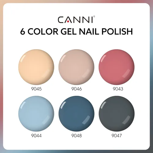 Miniatura 2 de CANNI Juego de esmaltes de uñas de gel marrón sin hema, 6 colores de 0.3 onzas líquidas, kit de esmalte de gel de color marrón claro, azul nude, kit