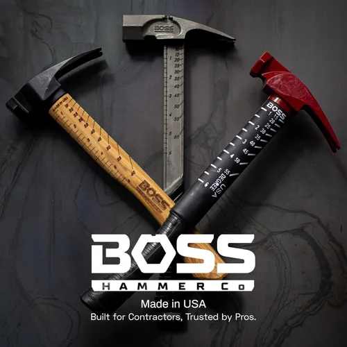Miniatura 8 de Boss Hammer Martillo de titanio Ti64 de grado de construcción de 12 onzas – Mango de nogal Tennessee – Cuadrado de encuadre, diseño de garra