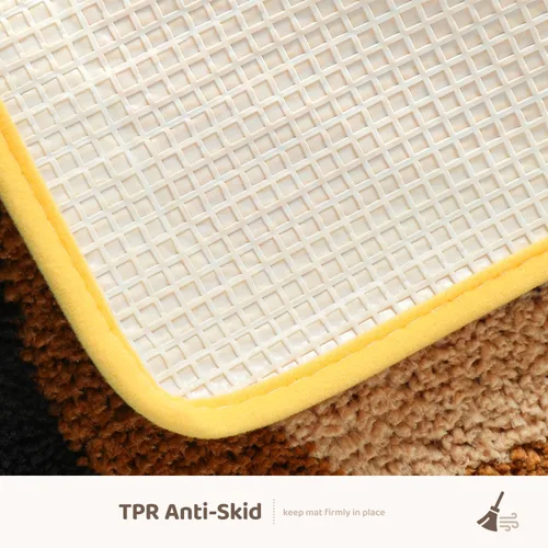 Miniatura 5 de Molesun Lindo tapete de baño de oso, tapete de baño antideslizante y suave, divertido tapete de microfibra de felpa absorbente de agua