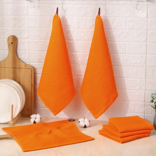 Miniatura 477 de Kitinjoy - Paños de cocina de 100 % algodón, tela de tejido gofrado, paño de limpieza ultrasuave, absorbente y de secado rápido. Beige