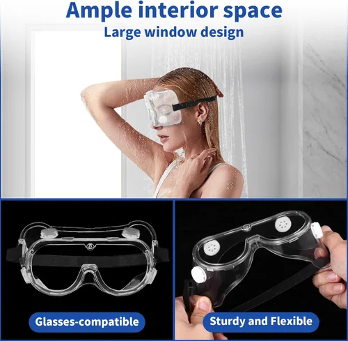 Miniatura 5 de Protector de pestañas y cejas ajustable, gafas de ducha, diseño apto para gafas, perfecto para proteger pestañas postizas