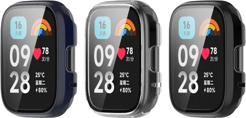 Miniatura 8 de Funda protectora compatible con Redmi Watch 3 Active/Redmi Watch 3 Lite, carcasa rígida de policarbonato templado de vidrio ultrafino, cubierta