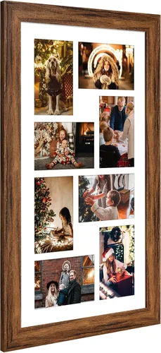Miniatura 513 de Marcos de Fotos Collage de 13.5X15.5 con 7 Aberturas para Fotos de 4X6, Marco de Fotos Múltiples con Paspartú para Decoración de Pared, Grano