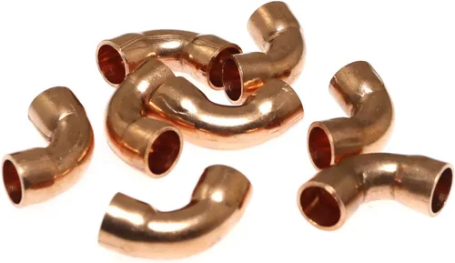 Miniatura 3 de RLECS 8PCS 1/4 "codo de cobre accesorios de tubería, 90 grados, HVAC y refrigeración, 0.250x0.035 in