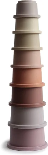 mushie Vasos apilables de juguete 8 piezas | Hecho en Dinamarca (Petal)