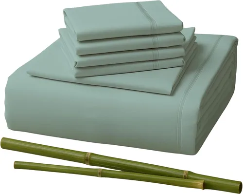 Miniatura 48 de Sacred Thread Sábanas de rayón derivado de bambú tamaño individual, sábanas refrescantes de bolsillo profundo de 18 pulgadas para personas que