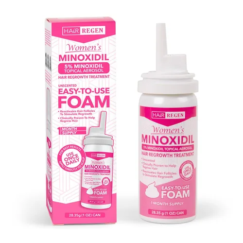 Miniatura 3 de Hair Regen Minoxidil Foam para mujeres 5% - Tratamiento de crecimiento del cabello para mujer - Minoxidil espumoso tópico para mujeres - Ideal