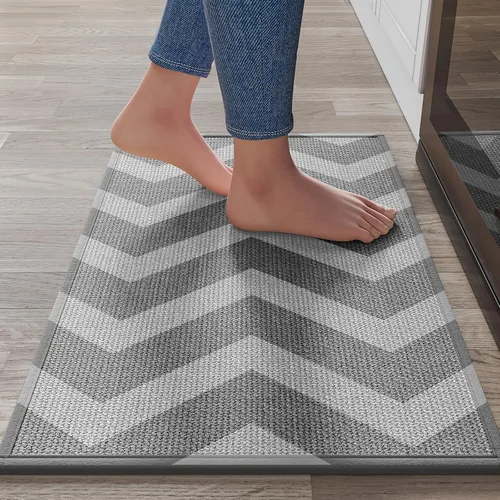 Miniatura 54 de YDKGL Tapetes de cocina para piso, alfombras de cocina súper absorbentes, antideslizantes, lavables, de lino sintético suave trenzado, alfombra