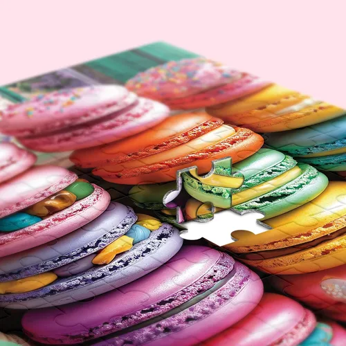 Miniatura 8 de Rompecabezas de 1000 piezas para adultos, rompecabezas de comida, rompecabezas de paleta de macarrón 1000 piezas, rompecabezas creativos