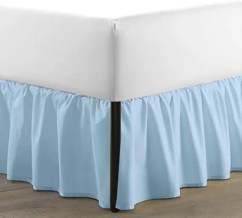 Miniatura 9 de SKY BEDDINGS - Falda de cama con volantes con esquinas divididas tamaño Twin con caída de 12 pulgadas, falda de cama con volantes antipolvo con Gris