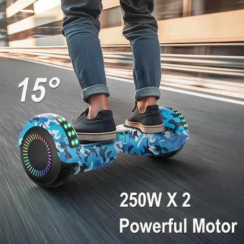 Miniatura 7 de Kids Scooter with Bluetooth Speaker & Corlorful LED Lights, Dual 250W Motor 7.5 Mph Speed, Gifts for All Ages Blanco