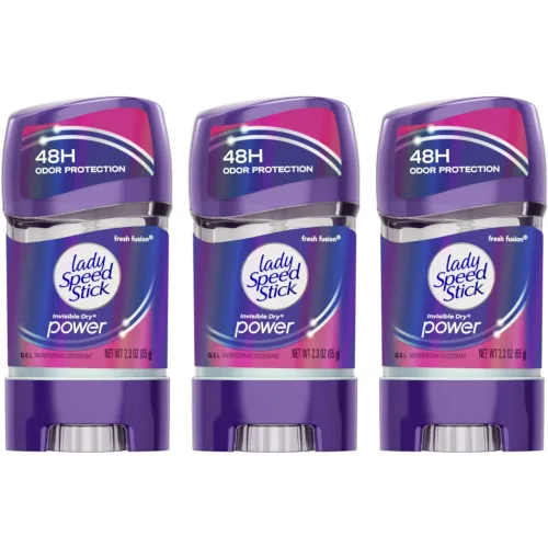 Lady Speed Stick 48HR Gel Desodorante Antitranspirante Fresh Fusion 2.30 oz (Paquete de 3)