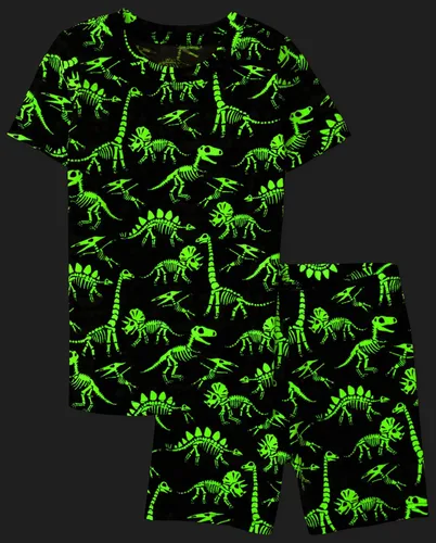 Miniatura 30 de The Children's Place Conjunto de pijama de 2 piezas con camiseta de manga y pantalones cortos para niños, 100 % algodón