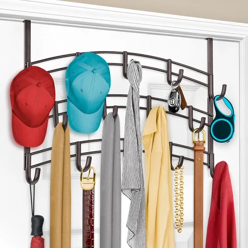Miniatura 13 de LYNK Professional® Home™ Ganchos para Puerta - 9 Ganchos Colgador Sobre Puerta - Toallero Sobre Puerta - Para Colgar Toallas o Ropa - Baño, Negro