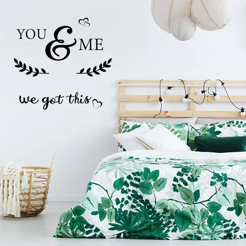 PLIGREAT You & Me We Got This Quotes - Calcomanías de pared para despegar y pegar, adhesivo de pared de vinilo extraíble para el día de San Adhesivo
