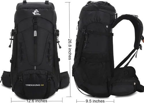 Miniatura 2 de Bseash Mochila de senderismo de 60 litros con cubierta para lluvia, impermeable, gran capacidad, deportes al aire libre, viajes, escalada, turismo
