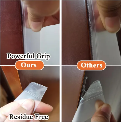 Miniatura 5 de Dstorelhp Burletes mejorados, tapón de puerta sin residuos, tira de sellado de silicona para puertas, ventanas y ducha, transparente, 16.4 pies