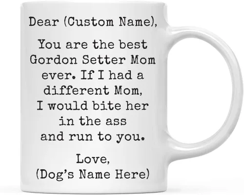 Miniatura 79 de Andaz Press Taza de café personalizada divertida con texto en inglés "Dog Mom", regalo de broma para la mejor mamá de perro cocker spaniel, muerde