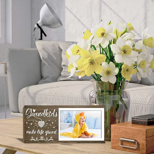 Miniatura 3 de Marco de fotos para nietos – Marco de fotos para abuelos que hacen la vida un gran regalo para la abuela abuelo de los nietos, centros de mesa, mesa