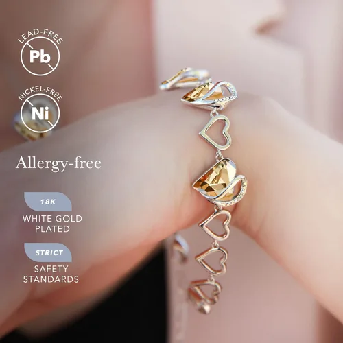 Miniatura 3 de Leafael - Pulsera de amor infinito con eslabones, corazón de cristal y piedra natal, regalos para mujer, tono plateado, 7 pulgadas con extensor de 2