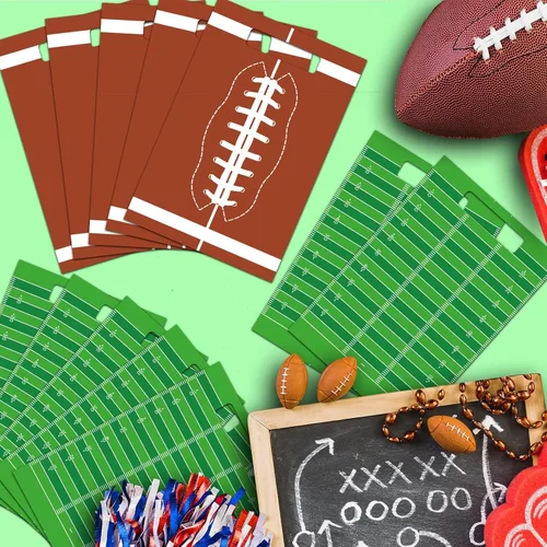 Miniatura 4 de chiazllta 50 bolsas de plástico para fiestas de fútbol, bolsas de regalo para deportes de rugby, bolsas de regalo, decoraciones para el día