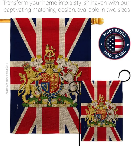 Miniatura 4 de Escudo de armas Reino Unido Bandera de jardín dulce vida simpatía recuerdo conmemorativo duelo amor apoyo emoción Postive House Banner pequeño patio