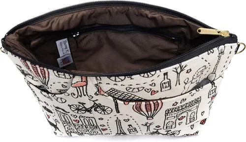 Miniatura 3 de Bolsa de tapiz para mujer, bolso de hombro, bolso grande con cremallera hecho a mano en los Estados Unidos