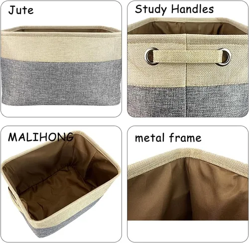Miniatura 5 de Cesta de almacenamiento plegable personalizada con un bonito perro Bulldog inglés, plegable, de tela resistente, cubo de almacenamiento para Gris