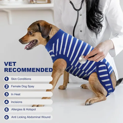 Miniatura 3 de IDOMIK Traje de recuperación para perros – Mono ajustable antilamidas para después de la cirugía, traje esterilizador de esterilización masculino