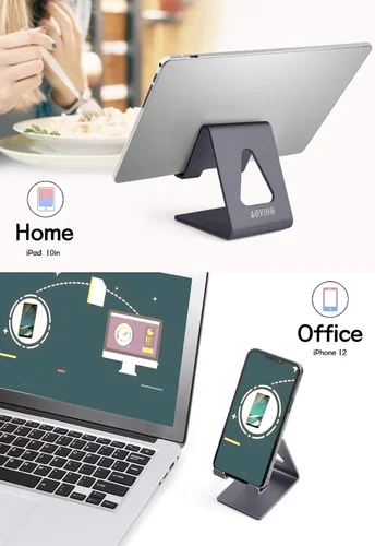 Miniatura 2 de Aoviho Soporte para teléfono celular de escritorio - Soporte para teléfono móvil de aluminio compatible con iPhone 15 14 13 12 pro 11 X Xs max 8 7 6