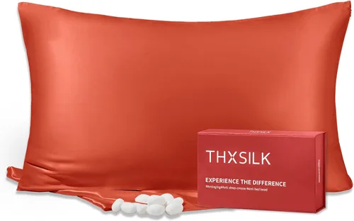 Miniatura 15 de THXSILK Funda de almohada 100% seda de morera para cabello y piel, seda de morera grado 6A+ 25 momme, caja de regalo, funda de almohada de seda Beige
