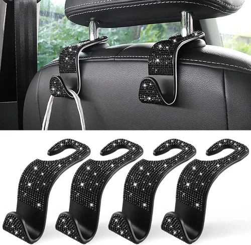 Miniatura 21 de LivTee - Gancho para reposacabezas de asiento de coche, ganchos para asientos de auto, organizador de almacenamiento interior, accesorios para Bling