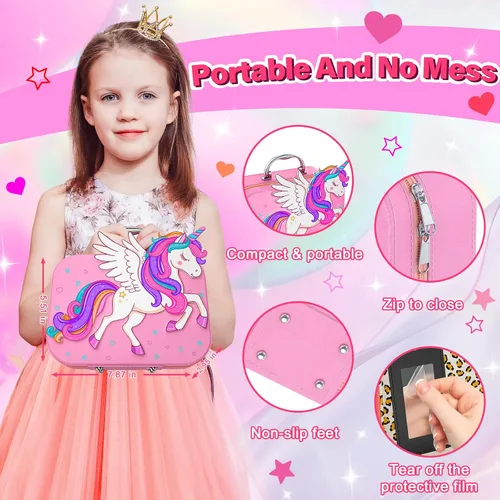Miniatura 3 de Juego de Esmalte de Uñas para Niñas Juguetes, Kit de Arte de Uñas Lavable de Secado Rápido para Niños Pequeños con Secador de Enfriamiento por Aire