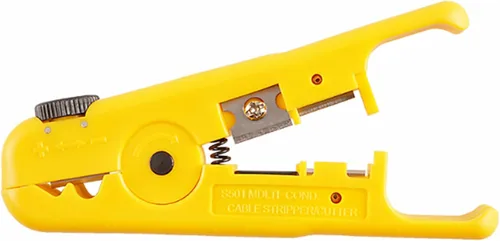 Yankok [Herramienta de corte y pelado de cables S501B] Amarillo con profundidad de hoja ajustable para UTP, FTP, STP, CAT5/5e CAT6/6a Ethernet,