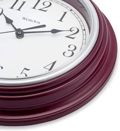 Miniatura 2 de Westclox Reloj de pared redondo con movimiento de cuarzo, diseño analógico contemporáneo, funciona con pilas para uso en interiores