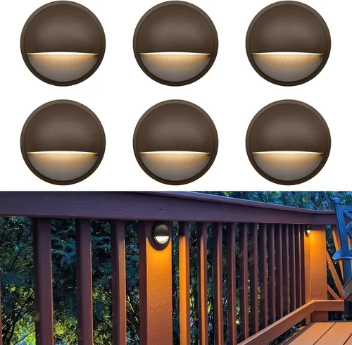 Miniatura 9 de GKOLED Luces LED de Cubierta de Bajo Voltaje, Luz de Barandilla de Escalón de Paisaje con Chips LED Integrados de 2W, Accesorios de Iluminación
