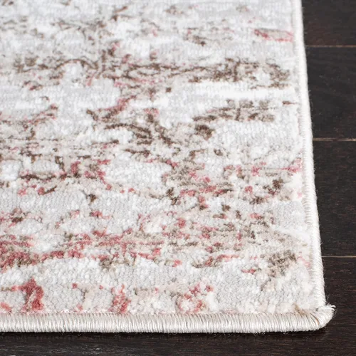 Miniatura 4 de SAFAVIEH Meadow Collection - Alfombra decorativa de 2 x 5 pies, beige y rosa, diseño abstracto moderno, no desprende pelusa y de fácil cuidado
