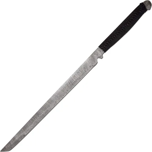 Miniatura 2 de Acero de Damasco real forjado hecho a mano - Espada vikinga templada de hoja fija - Espadas Gladius Full Tang