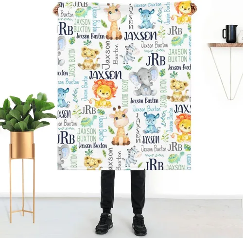 Miniatura 18 de Mantas de bebé personalizadas para niñas y niños con nombre, mantas personalizadas para niños, artículos de bebé personalizados, regalos Elefante