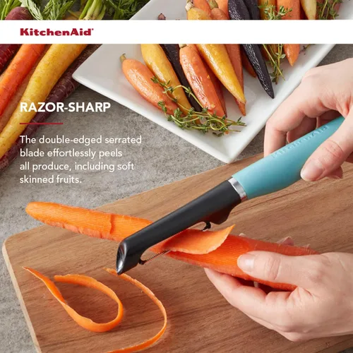 Miniatura 4 de KitchenAid Gourmet Euro Peeler, 8.7 pulgadas, Aqua Sky aguamarina (Aqua Sky)
