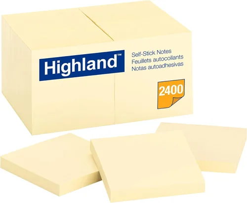 Miniatura 4 de Blocs de notas adhesivas de color amarillo de Higland Notes, 3 x 3 pulgadas, empaque de 12 blocs, Amarillo