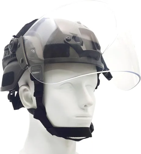 Miniatura 2 de Casco táctico ACH Airsoft con visera transparente de cara completa, protector protector MICH 2000 modo para paintball al aire libre CS Wargame Negro