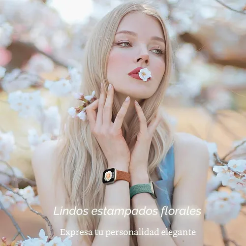 Miniatura 2 de SNBLK Paquete de 6 correas florales grabadas compatibles con Apple Watch de 40mm 41mm 42mm 38mm 44mm 45mm 46mm 49mm, mujeres y hombres, correa