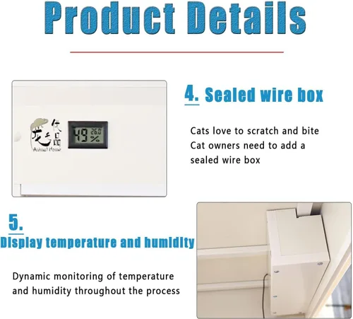 Miniatura 5 de Incubadora para gatos y perros, caja de calefacción inteligente con temperatura constante, incubadora para animales jóvenes, incubadora con humedad