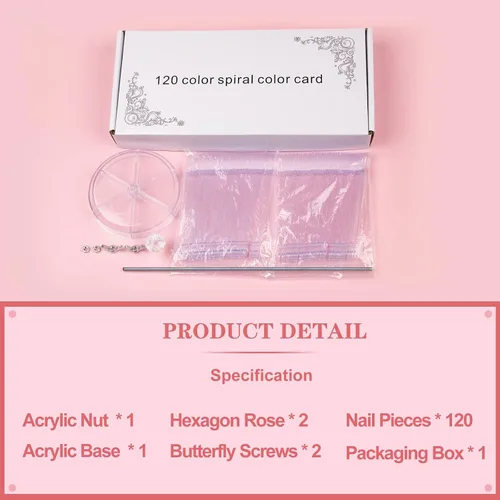 Miniatura 6 de Subay Palitos para muestras de uñas, 120 piezas de muestras de color transparente para esmalte de gel, palos de práctica de muestra en espiral