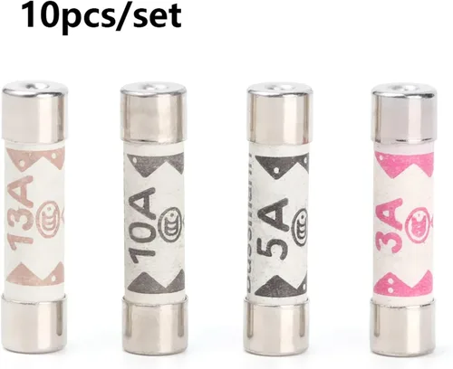 Miniatura 2 de Fusibles 10 unids/set de fusible de enchufe británico BS1362 3A 5A 10A 13A 6X25 Fusible de tubo de cerámica británico Casa Doméstica Hold Red Plug