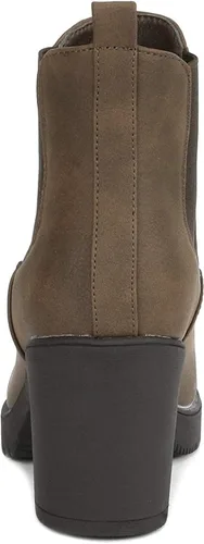 Miniatura 4 de DREAM PAIRS. FRE - Botines de tacón alto estilo Chelsea para mujer