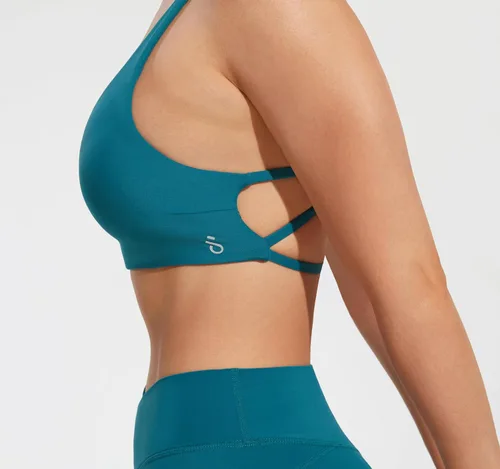 Miniatura 3 de JOYSPELS Brasier deportivo de entrenamiento para mujer, tirantes cruzados en la espalda, tops cortos casuales con almohadillas extraíbles